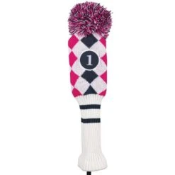 Callaway Pom Pom Driver Headcover White - Pink - Titanium