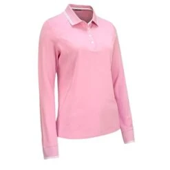 Callaway Ladies Long Sleeve Polo Shirt With Ribbing Lilac (693)