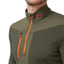 Callaway Gents Aquapel ½ Zip Pullover Black Lichen - Tigerlily (395) -Callaway P CGKFC004CALLAWAYPULLOVERBLACKLICHEN395GENTS L