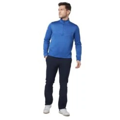 Callaway Gents Waffle Midweight ¼ Zip Pullover Mazarine Blue Heather (442) -Callaway P CGKFC010CALLAWAYPULLOVERMAZARINEBLUE442GENTS 2 L
