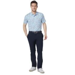 Callaway Gents Artificial Nature Print Polo Shirt Malibu Blue (450) -Callaway P CGKFC045CALLAWAYSHIRTMALIBUBLUE450GENTS 2 L