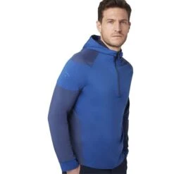 Callaway Gents ½ Zip Mixed Media Hoodie Mazarine Blue (434) -Callaway P CGKFC056CALLAWAYHOODIEBLUE434GENTS 2 L