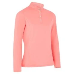 Callaway Ladies Thermal Long Sleeve Fleece Jersey Shirt Coral Paradise (694)