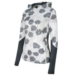 Callaway Ladies Textured Floral Hoodie White (123) -Callaway P CGKJSD02CALLAWAYHOODIEWHITE123LADIES 12 L