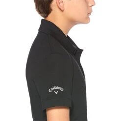 Callaway Junior - Boys Micro Hex Polo Shirt Caviar (002) -Callaway P CGKS80L9CALLAWAYSHIRTCAVIAR002BOYS 2 L