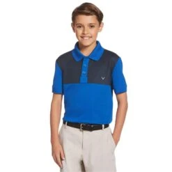 Callaway Junior - Boys Colour Block Polo Shirt Lapis Blue (472)