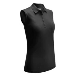 Callaway Ladies Solid Knit Sleeveless Polo Shirt Caviar (002)