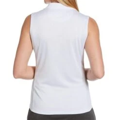 Callaway Ladies Solid Knit Sleeveless Polo Shirt White (123) -Callaway P CGKSA0A4CALLADIESSOLIDKNITSLEEVELESSPOLOWHITE 1 L