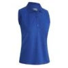 Callaway Ladies Solid Knit Sleeveless Polo Shirt Blue (434) -Callaway P CGKSA0A4CALLADIESSOLIDKNITSSPOLOBLUE434 L