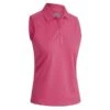 Callaway Ladies Solid Knit Sleeveless Polo Shirt Raspberry Sorbet (663) -Callaway P CGKSA0A4CALLADIESSOLIDKNITSSPOLORASPBERRYSORB663 L