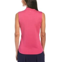 Callaway Ladies Solid Knit Sleeveless Polo Shirt Lilac Rose (693) -Callaway P CGKSA0A4CALLAWAYSHIRTLILAC693LADIES 1 L