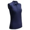 Callaway Ladies Solid Knit Sleeveless Polo Shirt Peacoat (410) -Callaway P CGKSA0A4CALLAWAYSHIRTPEACOAT410LADIES L