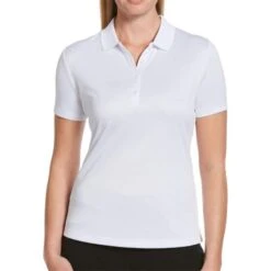 Callaway Ladies Solid Swing Polo Shirt Brilliant White (123) -Callaway P CGKSA0A7CALLADIESSOLIDSWINGPOLOWHITE123 L