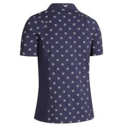 Callaway Ladies Chev Floral Print Polo Shirt Peacoat - White (965) -Callaway P CGKSB040CALLADIESCHEVFLORALPRINTPOLOPEACOATWHT 1 L
