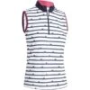 Callaway Ladies Birdie Strip Sleeveless Polo Peacoat (410) -Callaway P CGKSB049CALLADIESBIRDIESTRIPSLPOLOPEACOAT410 L