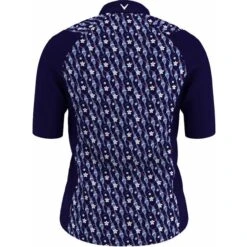 Callaway Ladies ½ Sleeve Swing Hummingbird Print Polo Shirt Peacoat (410) -Callaway P CGKSB098CALLADIESHALFSLEEVESWINGPOLOPEA410 1 L