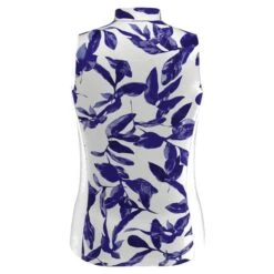 Callaway Ladies Sleeveless Soft Focus Floral Polo White (123) -Callaway P CGKSB0Y1CALLADIESSSSOFTFOCUSFLORALPOLOWHITE123 1 L