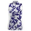 Callaway Ladies Sleeveless Soft Focus Floral Polo White (123) -Callaway P CGKSB0Y1CALLADIESSSSOFTFOCUSFLORALPOLOWHITE123 L