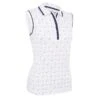 Callaway Ladies Allover Geometric Strawberry Polo Shirt White (123) -Callaway P CGKSC019CALLAWAYSHIRTWHITE123LADIES L