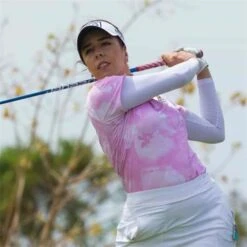 Callaway Ladies Tye Dye Sun Protection Top Pastel - Lavender (697) -Callaway P CGKSC048CALLAWAYTOPPASTELLAVENDERLADIES L