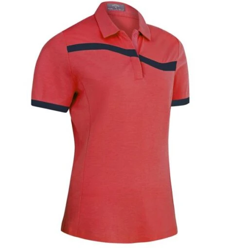 Callaway Ladies Color Block Polo Geranium (692) -Callaway P CGKSC050CALLADIESCOLORBLOCKPOLOGERANIUM692 L