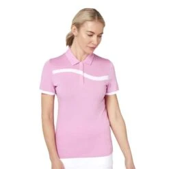 Callaway Ladies Color Block Polo Pink (676) -Callaway P CGKSC050CALLADIESCOLORBLOCKPOLOPINK676 4 L