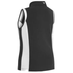 Callaway Ladies Colour Block Snap Polo Caviar (002) -Callaway P CGKSC051CALLADIESCBLOCKSNAPPOLOCAVIAR002 1 L