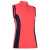 Callaway Ladies Colour Block Snap Polo Geranium (692) -Callaway P CGKSC051CALLADIESCBLOCKSNAPPOLOGERANIUM692 2 L