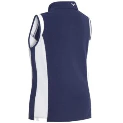 Callaway Ladies Colour Block Snap Polo Shirt Peacoat (410) -Callaway P CGKSC051CALLADIESCBLOCKSNAPPOLOPEACOAT410 1 L