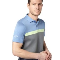 Callaway Gents Soft Touch Colour Block Polo Shirt Magnetic Blue (974) -Callaway P CGKSC096CALLAWAYSHIRTMAGNETICBLUE974GENTS 4 L