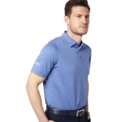 Callaway Gents Soft Touch Micro Print Polo Shirt Amparo Blue (952) -Callaway P CGKSC0K4CALLAWAYSHIRTAMPAROBLUE975GENTS 4 L