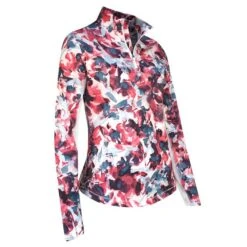 Callaway Ladies Brushed Floral Sun Protection Top Fruit Dove (683) -Callaway P CGKSD013CALLAWAYTOPFRUITDOVE683LADIES 2 L