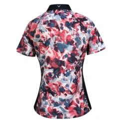 Callaway Ladies Short Sleeve Floral Polo Top Fruit Dove (683) -Callaway P CGKSD023CALLAWAYTOPFRUITDOVE683LADIES 1 L