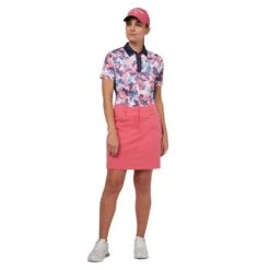 Callaway Ladies Short Sleeve Floral Polo Top Fruit Dove (683) -Callaway P CGKSD023CALLAWAYTOPFRUITDOVE683LADIES 4 L