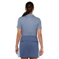 Callaway Ladies Sleeve Tonal Texture Heather Polo Blue Indigo Heather (490) -Callaway P CGKSD037CALLAWAYPOLOBLUEINDIGOHEATHER490LADIES 1 L
