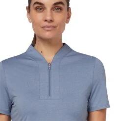 Callaway Ladies Sleeve Tonal Texture Heather Polo Blue Indigo Heather (490) -Callaway P CGKSD037CALLAWAYPOLOBLUEINDIGOHEATHER490LADIES 3 L
