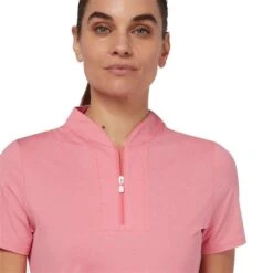 Callaway Ladies Sleeve Tonal Texture Heather Polo Fruit Dove Heather (650) -Callaway P CGKSD037CALLAWAYPOLOFRUITDOVEHEATHER650LADIES 3 L