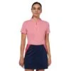 Callaway Ladies Sleeve Tonal Texture Heather Polo Fruit Dove Heather (650) -Callaway P CGKSD037CALLAWAYPOLOFRUITDOVEHEATHER650LADIES L
