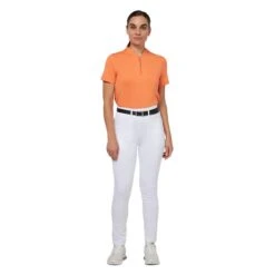 Callaway Ladies Sleeve Tonal Texture Heather Polo Nectarine Heather (820) -Callaway P CGKSD037CALLAWAYPOLONECTARINEHEATHER820LADIES 2 L